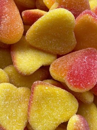 Fizzy Peach Hearts 100g